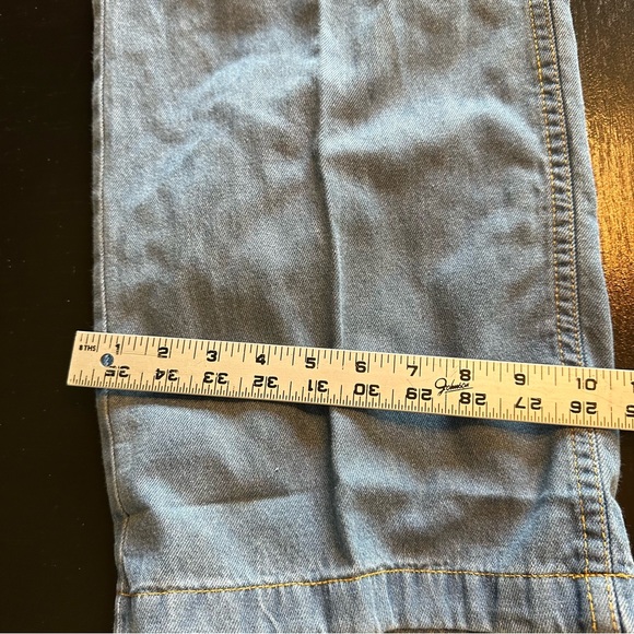 Vintage Haband Size 42 Light Wash Denim Flannel Lined Elastic Waist Jean Bootcut - Picture 7 of 14